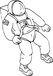 Astronaut floating in space drawing vector