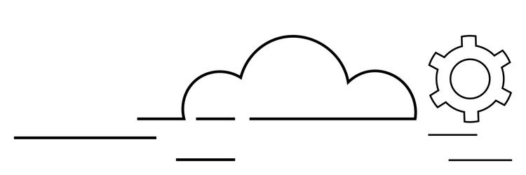 cloud computing with gear symbol representing vector image