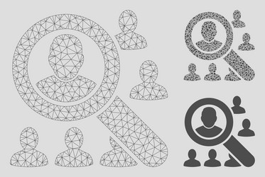 find users mesh carcass model and triangle vector image