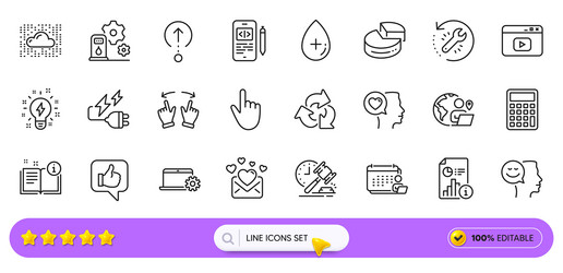 move gesture cursor and romantic talk line icons vector image