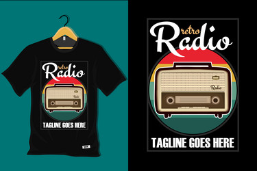 retro radio vintage t shirt design Vector Image