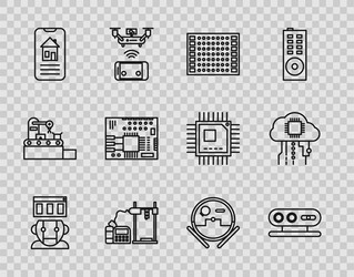 set line robot 3d scanning system printed vector image