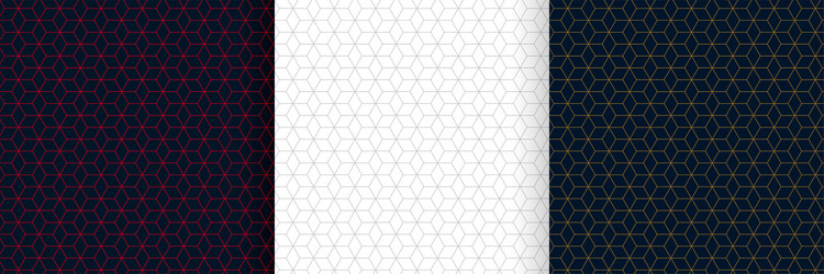 set of hexagonal lines pattern background design vector image