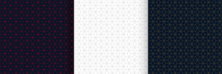 Set of hexagonal lines pattern background design vector