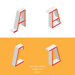 set of isometry letters a b c d font part vector image