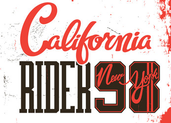 california riger new york lettering Vector Image