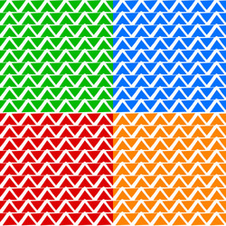 colorful repeatable pattern set with wavy zigzag vector image