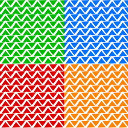 colorful repeatable pattern set with wavy zigzag vector