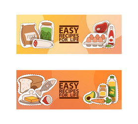 food and cooking easy recipes vector