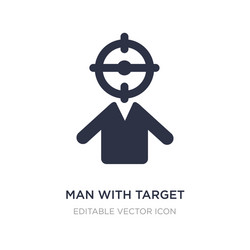 man with target icon on white background simple vector image