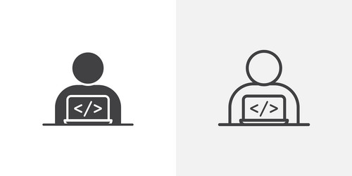 programmerline in thin line black color flat vector image
