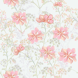Soft Pink Floral Pattern Vector Image