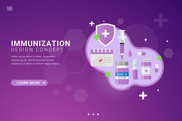 Vaccine background for vaccination landing page vector