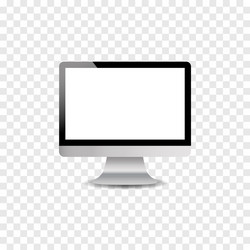 computer monitor on table front backside vector image