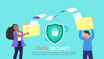folder and files transferring move with security vector image
