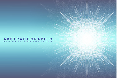 fractal element with connected lines and dots big vector image