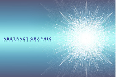 Fractal element with connected lines and dots big vector