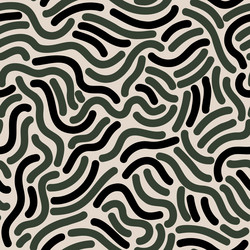 Black paint brush strokes seamless pattern wavy vector