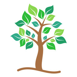 Abstract stylized tree with leaves natural Vector Image