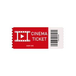 Red cinema ticket isolated on white background vector