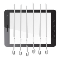 Tablet pc computer with a barbecue vector