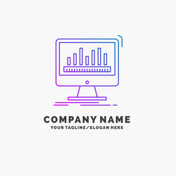 analytics processing dashboard data stats purple vector image