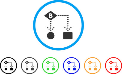 bitcoin algorithm scheme rounded icon vector image
