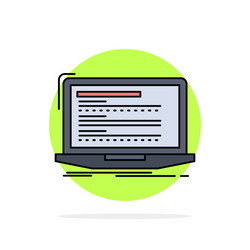 code coding computer monoblock laptop flat color vector image