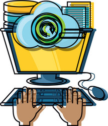 computer and dat center design vector image