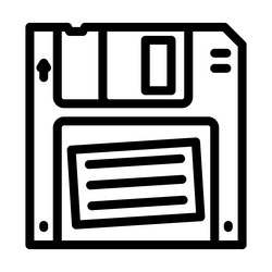 digital data storage floppy disk line icon vector image