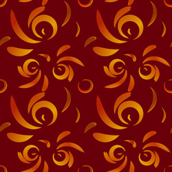 pattern of red doodles and curls in floral vector image