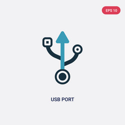 two color usb port icon from user interface vector