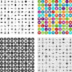 100 phobias icons set variant vector