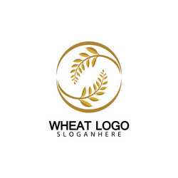 agriculture wheat logo template icon design vector