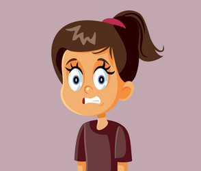 Scared Face Girl Clip Art - Scared Face Girl Image