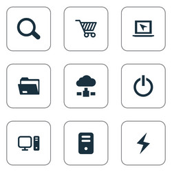 set of simple computer icons vector image