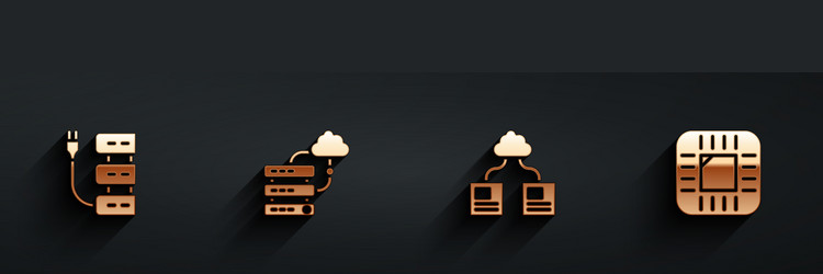 set server network cloud connection vector image
