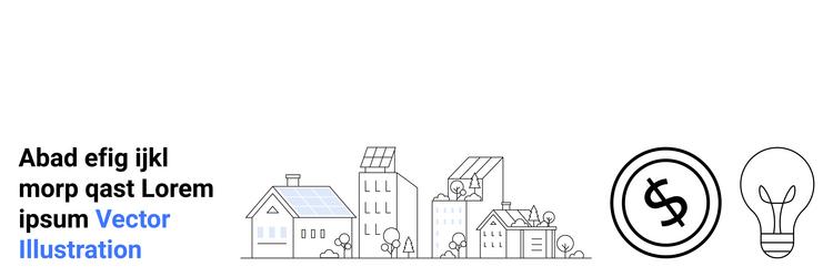 sustainable city concept with solar panels coin vector image