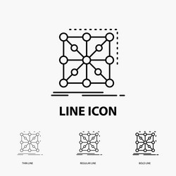 data framework app cluster complex icon in thin vector image