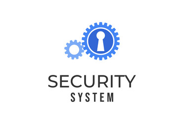 gear gog driven with keyhole for secure security vector image