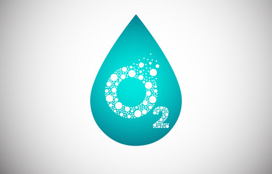 Oxygen o2 bubble logo design on white background Vector Image