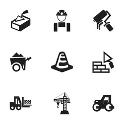 Set of 9 editable structure icons includes vector