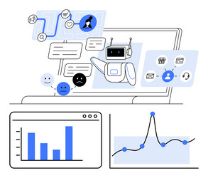 ai-driven customer service and data analytics vector image