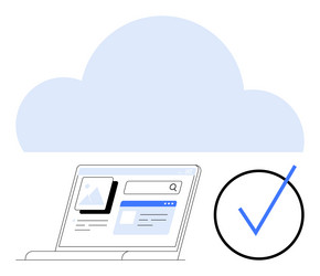 cloud computing concept with laptop and data vector image