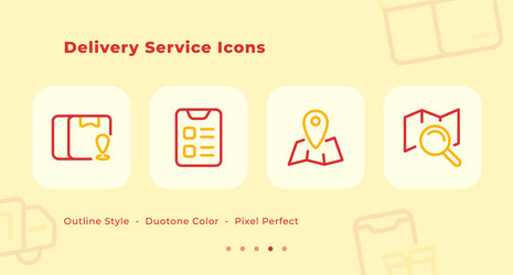 delivery service icons set with outline style duo vector