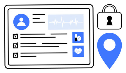 digital personal health record with secure access vector image