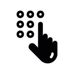 hand icon entering a pin code on numeric vector image