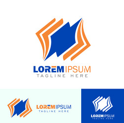 Stacked paper logo design Royalty Free Vector Image