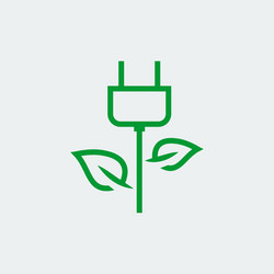 eco power energy icon in thin line style vector