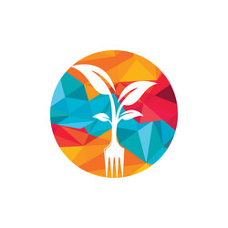 Fork tree logo design Royalty Free Vector Image